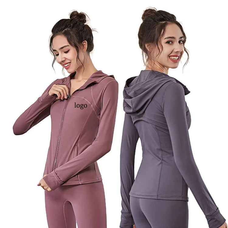 2025 New Women's Hoodies & Sweatshirts Long Sleeve Sports Coat  Casual Tight Zipper Custom Women's Hoodies