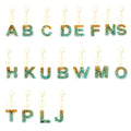 Personalised Turquoise Crystal Acrylic Plastic Alphabet Keychain Letter Name Mothers Day Gift Fashionable