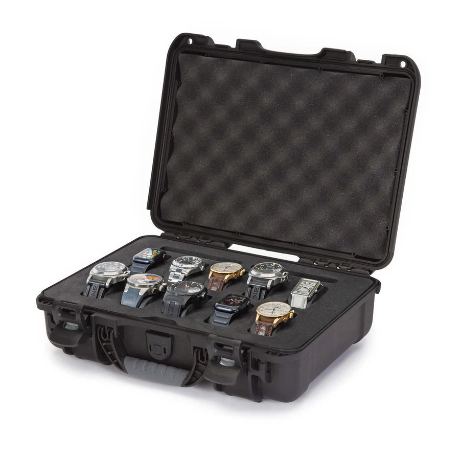 10 Slot Black Luxury Plastic Watch Box Case Watch Pre-Cut Waterproof Dustproof Lockable Travel Hard Case