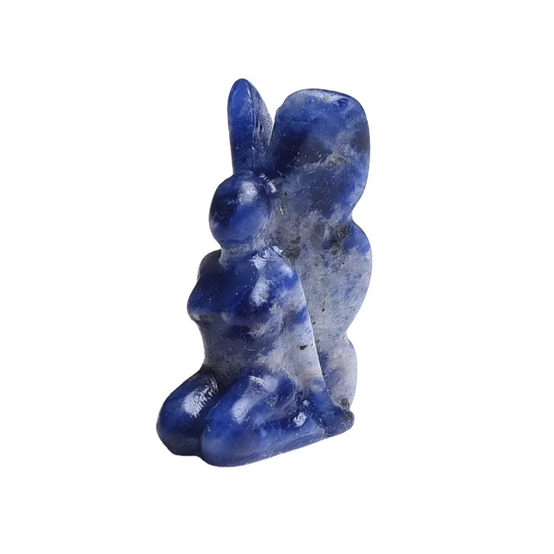 DIY Natural Sodalite Angel Statue Carving Crystal Butterfly Fairy Healing Crystal Home Decorate