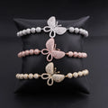 New Design Luxury CZ Micro Pave Butterfly Charm Beads Handmade Braided Custom Logo Macrame Bracelet Women