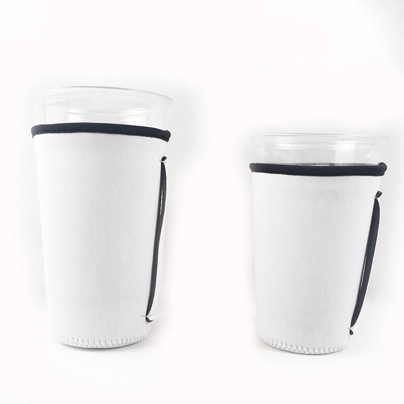 Neoprene Sublimation Insulated Coffee Cup Sleeve Neoprene Iced Coffee Sleeve with Handle