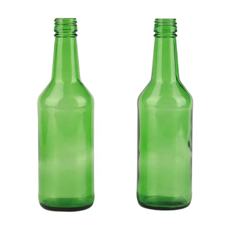 Manufacturer of 360ml Empty Bottle Soju Green Korean Soju Bottle with Screw Aluminium Lid Cheap Price