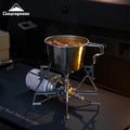 Portable Folding Handle Camping Bowl Stainless Steel Food Bowl 600 ml Outdoor Bowling Set with Handle