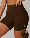 Women's High Waist Breathable Gym Jogging Workout Shorts with Pockets Sports Fitness Training Yoga Leggings Wholesale
