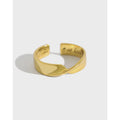 Korean Simple Design 18K Gold Plated S925 Sterling Silver Mobius Open Ring for Women JF846