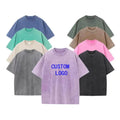 RNSHANGER Custom 100% Cotton Washed T Shirt Custom Print Tee Customized T-shirt Your Design Retro Men Women Oversized TShirt
