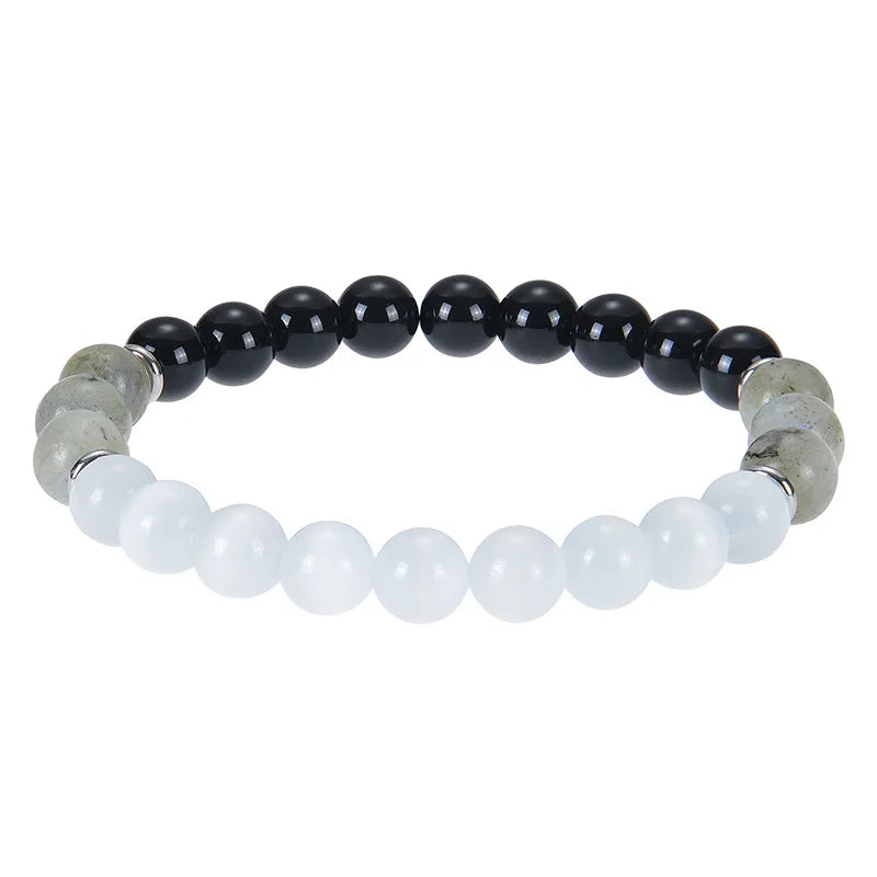 New Fashion Wholesale Natural Stone Bead Protection Jewelry Black 8mm Gemstone Bracelet