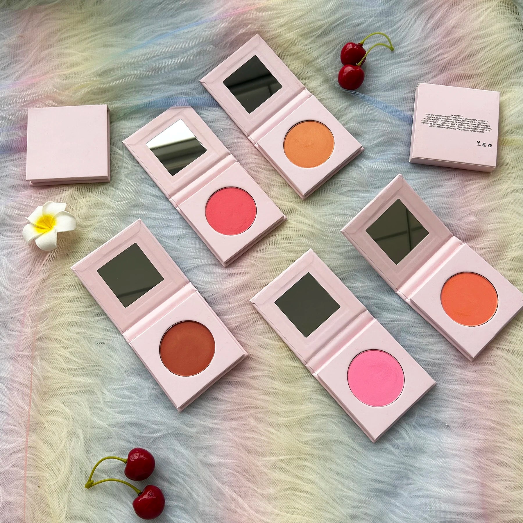 No Logo 5 Color High Pigment Matte Makeup Blusher Customize Your Brand Long Lasting Single Blush Powder Palette