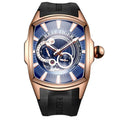 REEF TIGER RGA3069S New Arrival Mens Rose Gold Case Blue Dial Rubber Strap Waterproof Automatic Watches