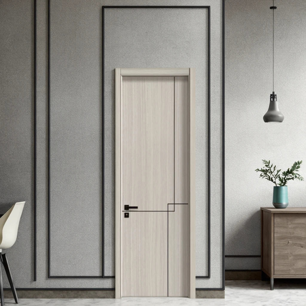 Simple Design Pre Hung White Mdf Wood Door Internal Laminated Project Door Design