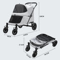 Wholesale Large Old Dog Outdoors Pet Carrier Trolley Cart Stable Pet Stroller with One-key Foot Brake
