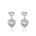 Fine Jewelry Full Diamond Heart Shaped 1Ct S925 Sterling Silver VVS1 Moissanite Inlaid Women's Advanced Style Earrings