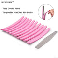 Pink Double Sided Disposable Mini Nail File Buffer Arc-shaped Grit Japan Sandpaper 100/180 Custom Nail File