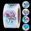 500pcs 1inch 1.5 Inch Rainbow Laser Thank You Stickers Adhesive Labels for Envelope Sealing Waterproof Wrapping Supplies