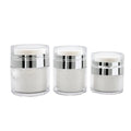 White Pearl Acrylic Airless Cream Jars 15ml 30ml 50ml 100ml Plastic Lid Included