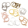 100pcs/bag Metal French Earring Hook Clip on Earwire With Loop Clasp Earring Base for Jewelry Making DIY Accessories Supplies