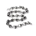 Custom Men Jewelry Silver Necklace for Men Wholesale Stainless Steel Necklace Skull Beads Chain Jewelry