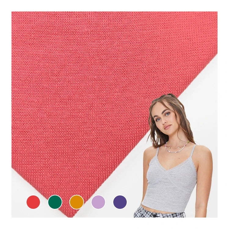 China Wholesale Rolls of Cotton Stretch Fabric Polyester Rib Material Soft Hand Feel 1*1 Ribbed Knit Elastic Fabric/