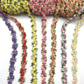 12mm Diy Garment Sewing Material Polyester Lace Ribbon 3D Flower Embroidery Headwear Dress Fabric Water Soluble Upholstery Trim