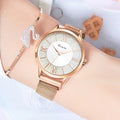 KIMIO Women Original Quartz Watch Stainless Steel Mesh Belt Ladies Watch Gold Plated Big ThinWrist Watch