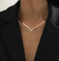 Hip-hop Street Pat Metal Snake Bone Chain Neck Chain Ins Cool Style V-shaped Necklace Women Accessories