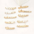 14K Gold Filled Love Letter Charm Lucky Pendant With Double Holes Hypoallergenic Connector for DIY Bracelet Necklace Making
