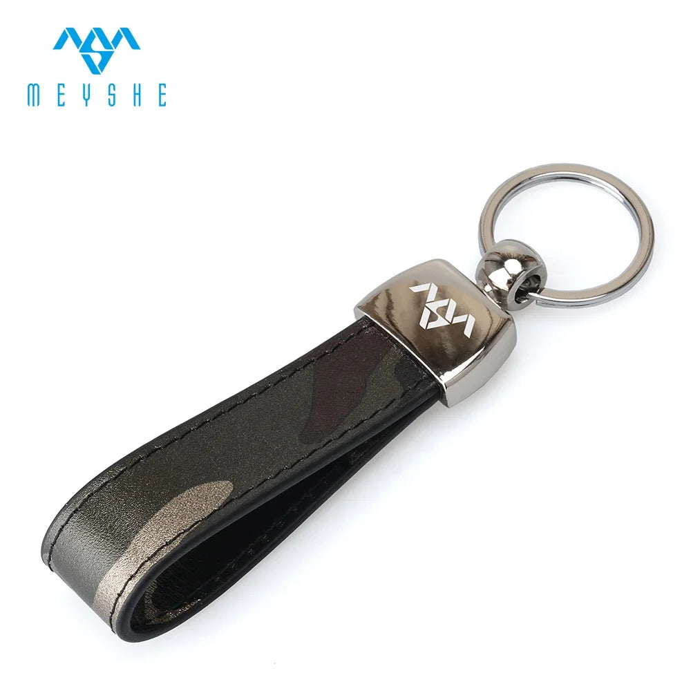 Factory Custom Fashion Luxury Round Keychain Wallet with Logo Genuine Leather Keyholders