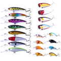 Fishing Lures Kit Mixed Including Minnow Popper Crank Baits with Hooks for Saltwater Freshwater Trout Bass Salmon Fishing