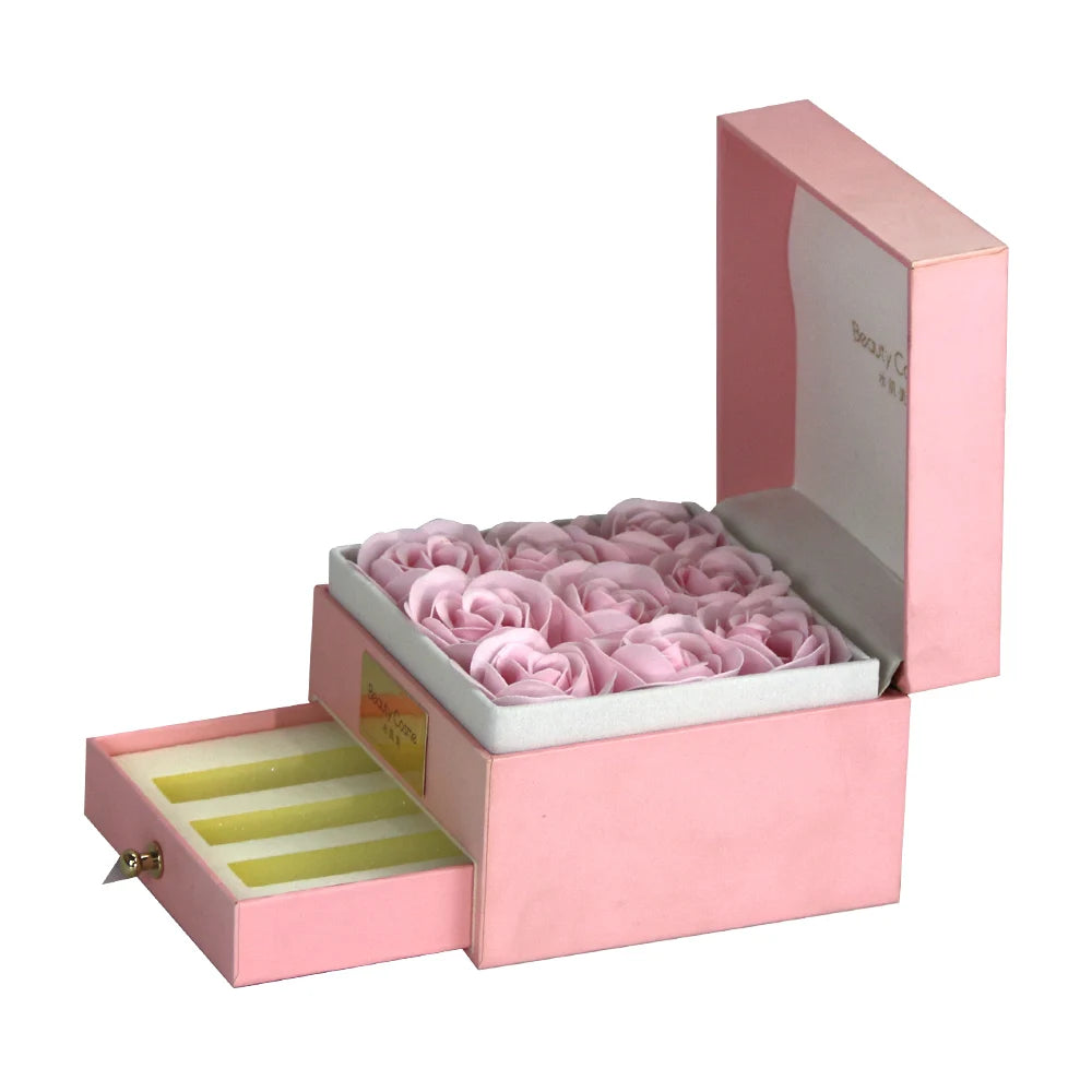 Brand Eco-Friendly Rigid Packaging Box with Double-layer Style Hardware Handle Open Flocking Inner Support for Gift