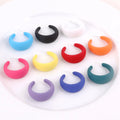 Concise Sweet Style Candy Color Frosted Surface Big C Shape Ring Acrylic Resin Hoop Earrings for Girls Women's 1 Pair FS