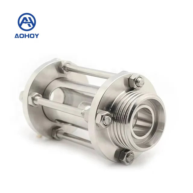 Aohoy OEM Wholesale 304/316L Sanitary Stainless Steel Inline Thread Sight Glass Pipe Fittings Bulk Order From Factory