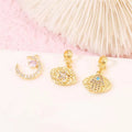 14K Gold Plated Cubic Zirconia Moon Star Evil Eye Shape Designer Inspired Charms Wholesale for Bracelet Diy Jewelry Making