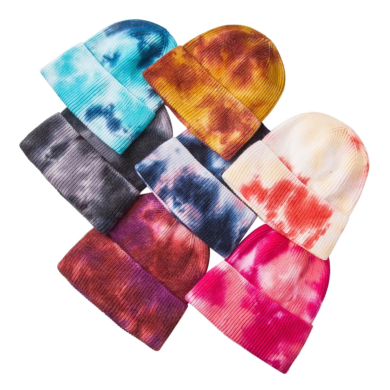 2026 Fashion Custom Made Cheap Price Tie Dye Winter Beanie for Men and Women Wholesale Best Selling Knitted Hats