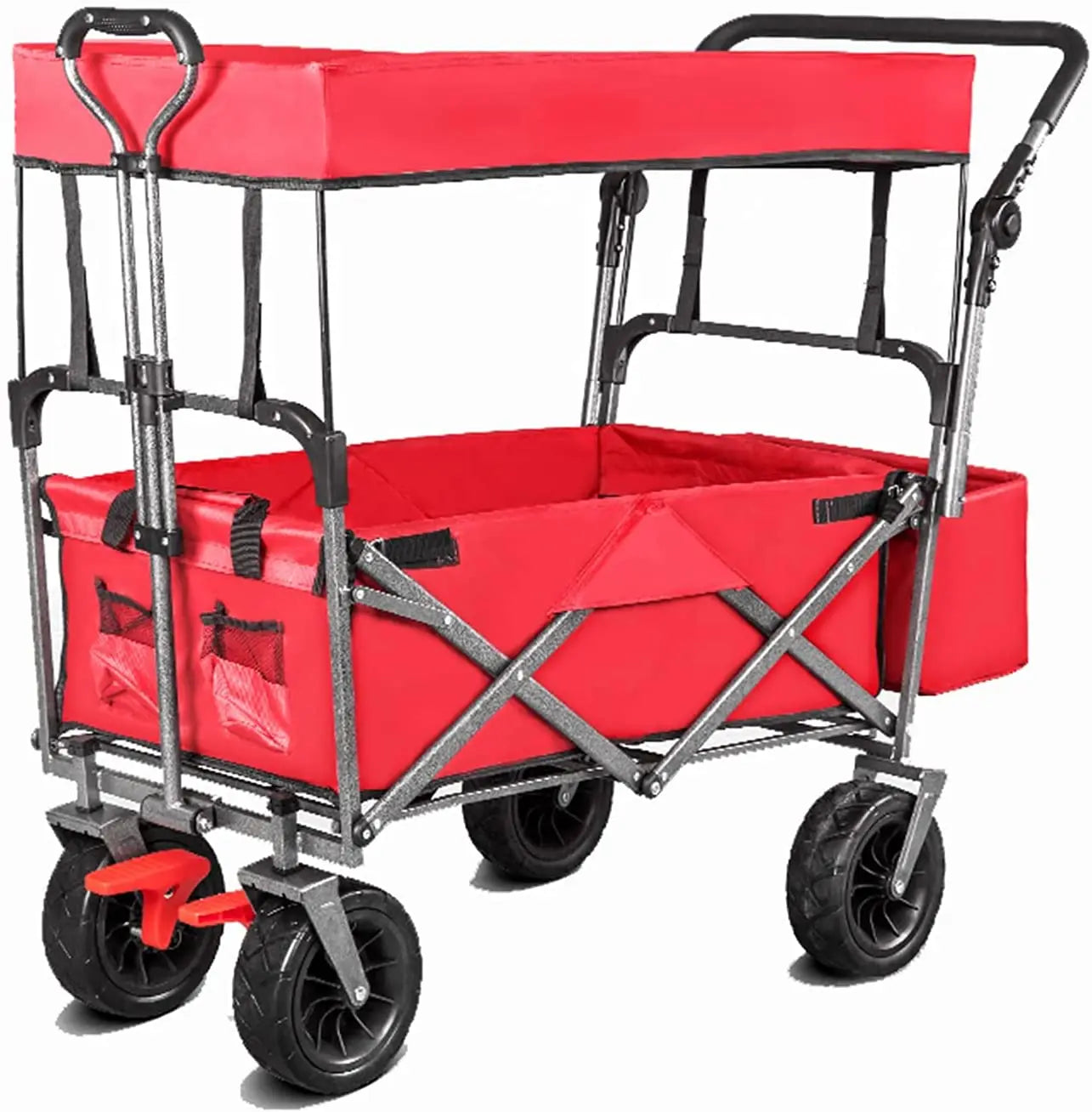 Kids Wagon Stroller Stainless Steel Four-Wheel Platform Structure Shopping Cart Customized Support >3 Years Old 3 Point