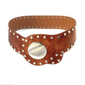 New Designer Fashion Punk Body Harness Belt for Cool Girls Chunky Waistband Studded Rivets Leather Wide Corset Belts for Women
