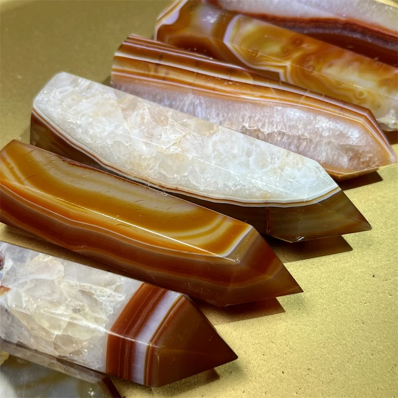 Hot Sale Natural Folk Crafts Healing Stones Crystal Quartz Tower Carnelian Wand Point for Decoration