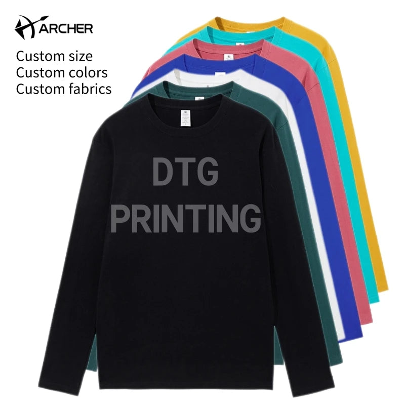 High Quality Cotton Loose Tshirt Drop Shoulder Brand Oversized Dtg Custom t Shirt Blank Long Sleeve Men t Shirt