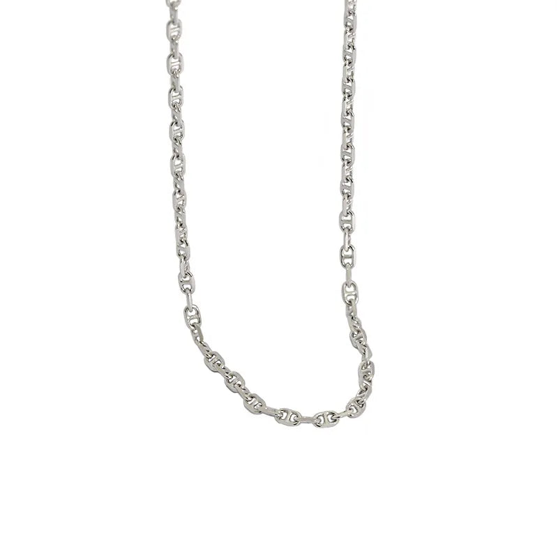 Tonglin Wholesale Korean Necklace the Pig Nose Chain S925 Sterling Silver Pendant Necklace Real Gold Chains for Ladies