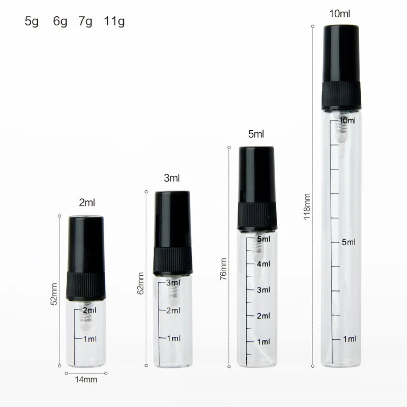 MUB 2ml 3ml 5ml 10ml Glass Sprayer Perfume Bottle with Scale