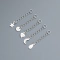 30mm 40mm 50mm Extender Chains Sterling Silver Chain Extensions Drop Heart Oval for Jewelry Making Supplies