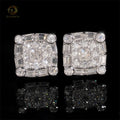 Fashion New Design Square Shape Iced Out Hip Hop 925 Silver Diamond Moissanite Earrings