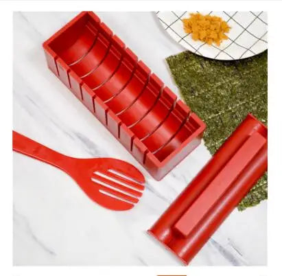 Hot Square Round Heart Shape Black Red Beige White 10 Piece Sushi Moulds Tools