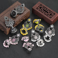 Bohemian Hollow Carved Round Pendant Earrings for Women Bell Tassel Ladies Wedding Ethnic Jhumka Jhumki Jewelry