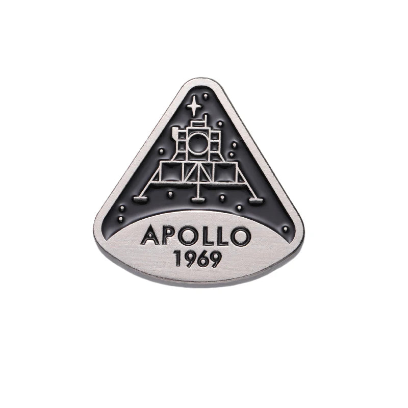 Apollo 1969 Spacecraft Enamel Pins Triangle Space Emblem Enamel Pins for Jackets Backpacks