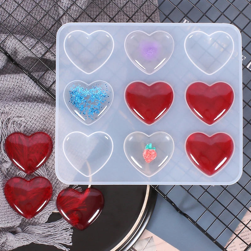 DM647 Heart Shape Epoxy Resin Silicone Molds DIY Necklace Pendant Making Supplies for Keychain Charms Jewelry Craft