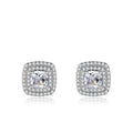 Wholesale SPJ S925 Sterling Silver Square Stud Earrings for Women Geometric 5A CZ with Zircon Diamond Inspired Stud Earring