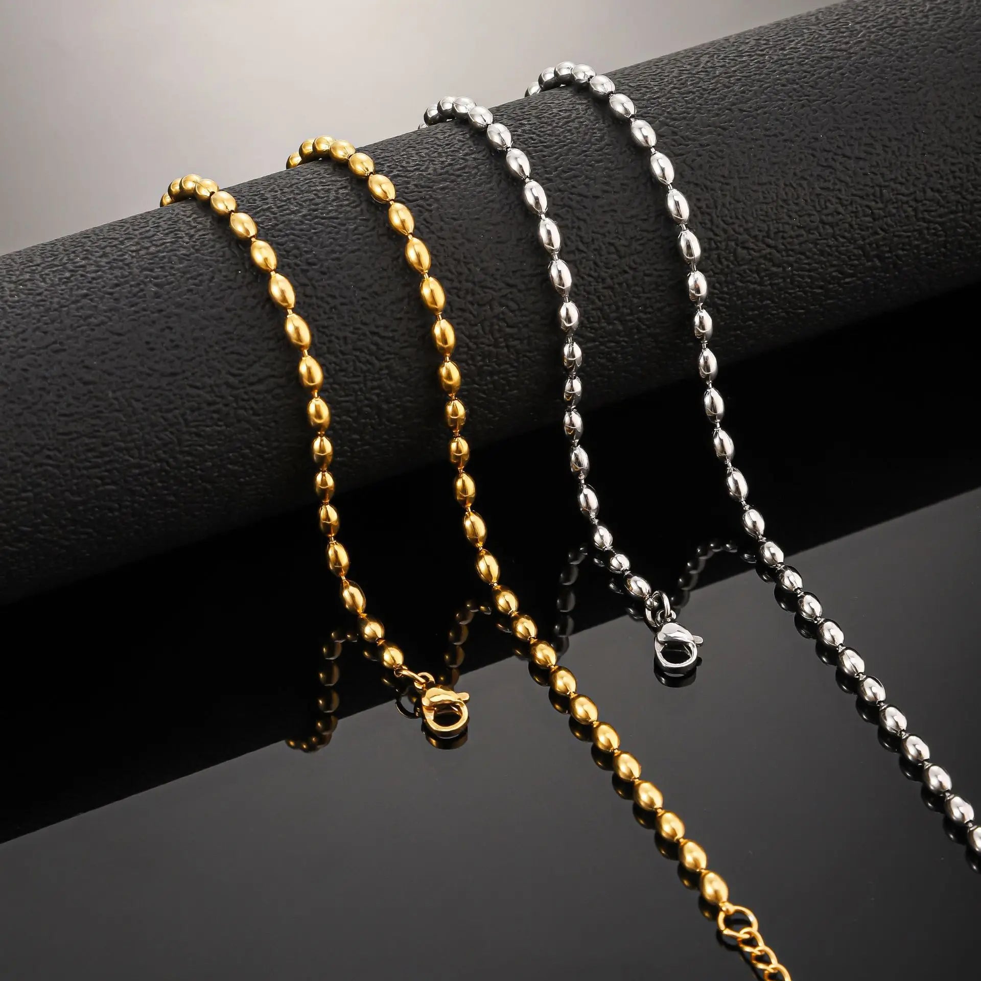 Wholesale Fashion 18K GOLD PLATED Collier Pour Femme Stainless Steel Chain Collarbone Clavicle Beaded Necklace for Women
