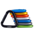 Custom Logo Aluminum Triangle Shaped Carabiner Keychain Clip Spring Hook for Outdoor Event Giveaways