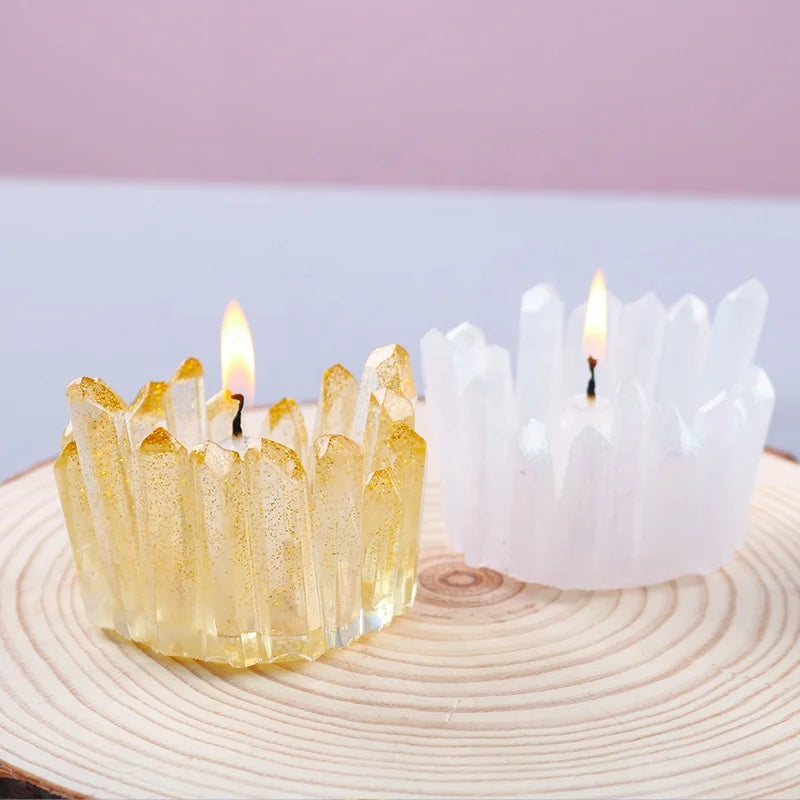 Handmade Resin Crafting Mold Crystal Candle Holder Silicone Mold
